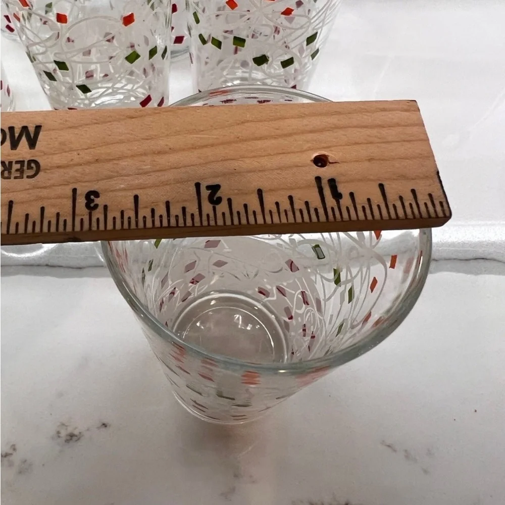 Vintage drinking glasses 1950’s confetti Colorful Geometric Tumbler spring !